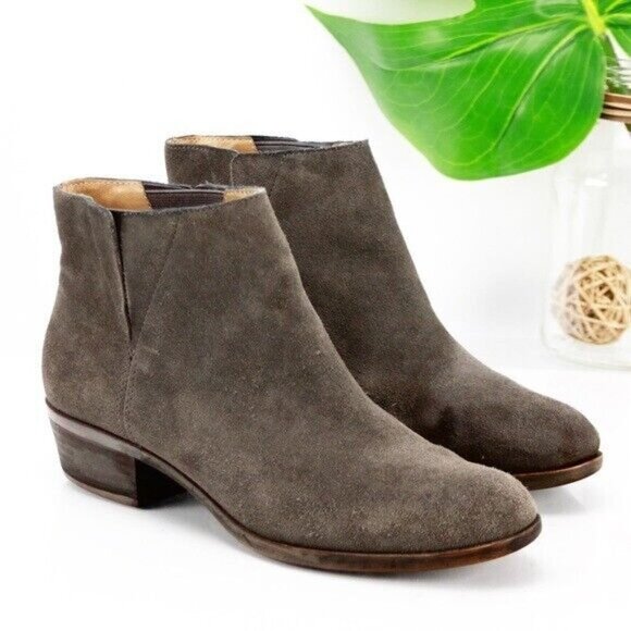Lucky Brand Women's Benissa Boot Size 7 Dark Gray Suede Bootie Low Block Heel - Picture 3 of 12